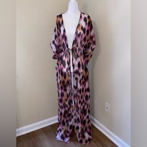 ASOS South Beach maxi swim dress coverup XS animal leopard print